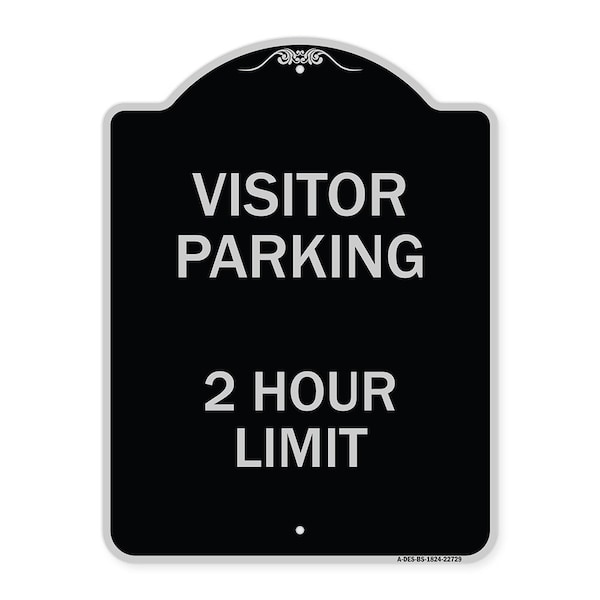 Visitor Parking Visitor Parking 2 Hour Limit Heavy-Gauge Aluminum Sign, 24" x 18", BS-1824-22729